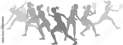 Silhouette Tennis players s...