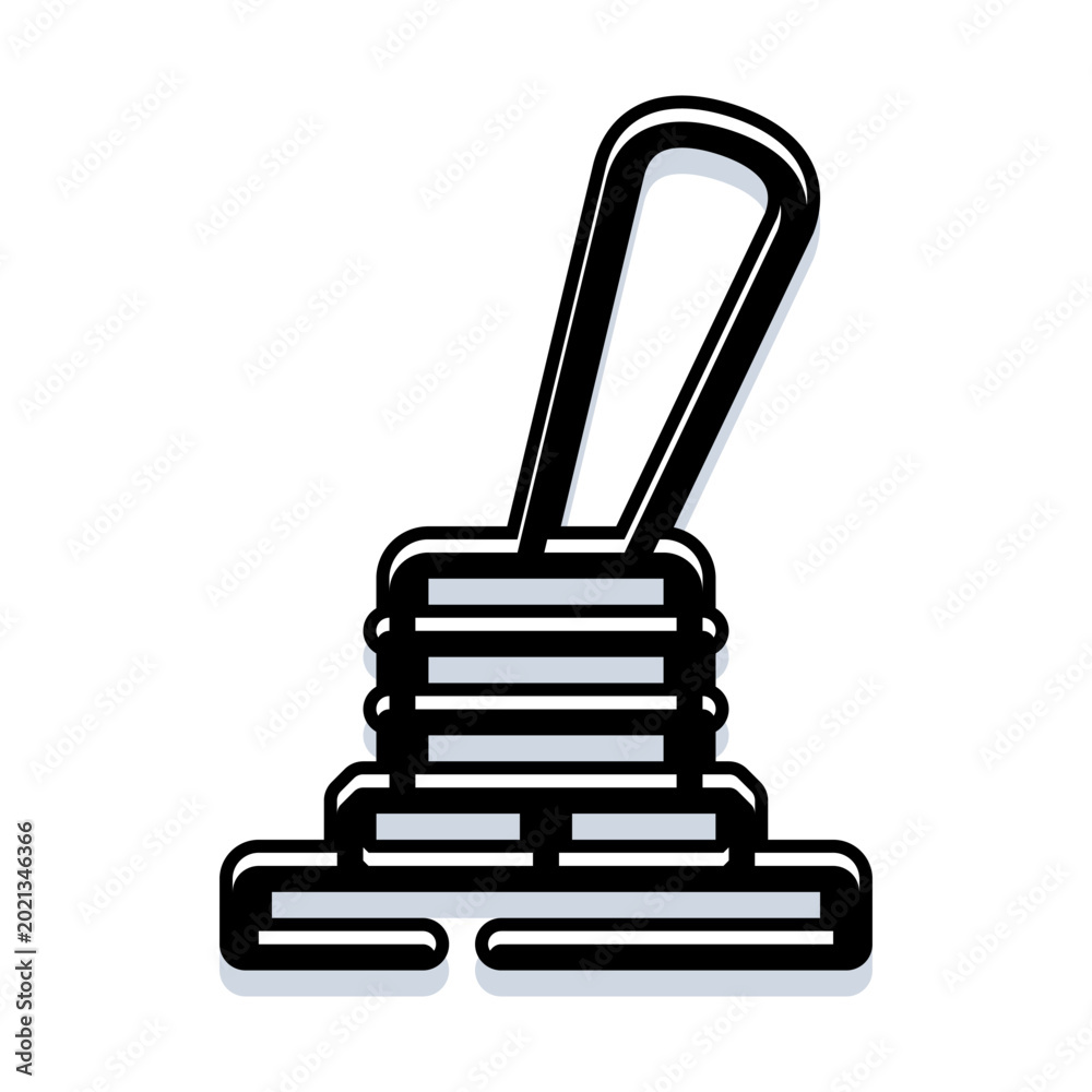 Obraz premium Toggle switch in the onup position symbolizing control, activation, power and starting a process, minimal flat line art ui icon for settings, technology, energy and decision making