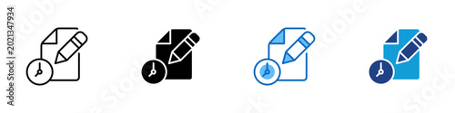 Foto Writing Time Discipline Multiple Style Icon Design Vector - Document with pencil
