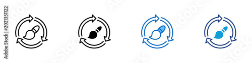 Tableau sur toile Thematic Consistency Multiple Style Icon Design Vector - Brush with circular arr