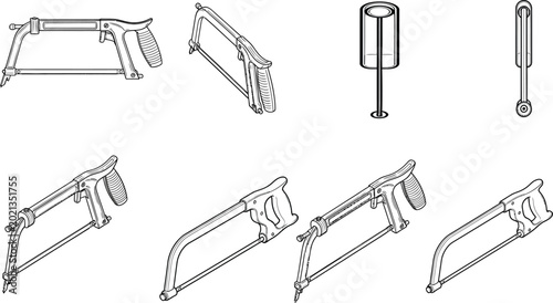 Εκτύπωση καμβά A collection of various hacksaw frames and blades
