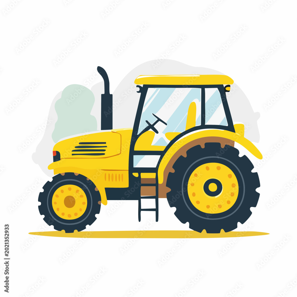 Obraz premium Yellow Tractor Illustration