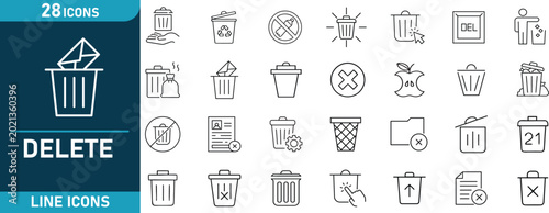 Obraz na płótnie Delete  Icon Set