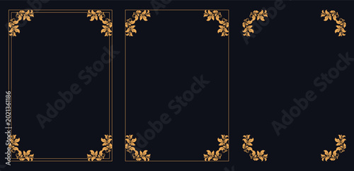 Fotografie Elegant Ornamental Frames: Decorative ornate borders with botanical elements, adding a touch of sophistication and classic charm to any design