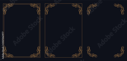Foto Elegant Frame Trio: A set of three beautifully crafted, ornate frames, each boasting an intricate design