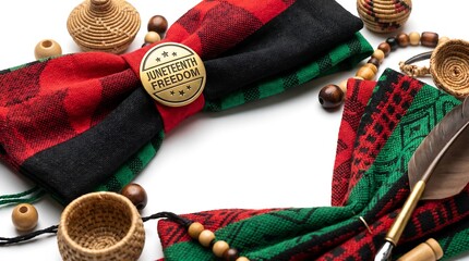 Juneteenth Heritage Composition with African American Cultural Symbols