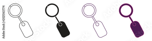 Photos Keychain icon set isolated on white background