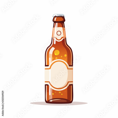 Cheers! Refreshing amber liquid captured in a classic bottle, offering a sense of relaxation and convivial moments. 