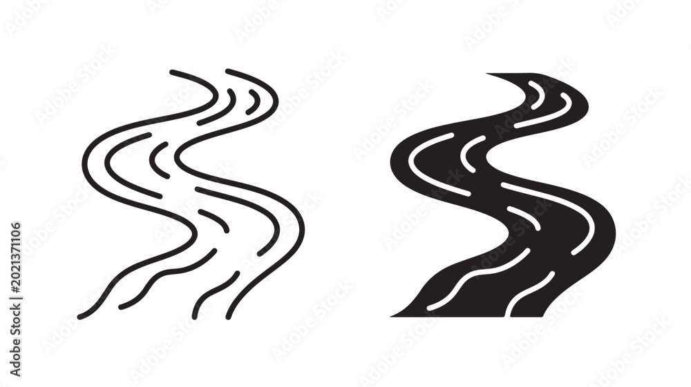 Fototapeta premium Abstract Wavy Lines Illustrations For Design Elements On White Background