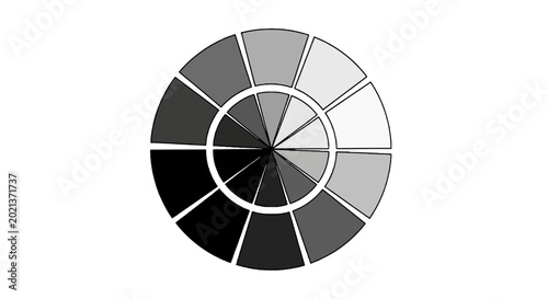 Black and white color wheel chart.