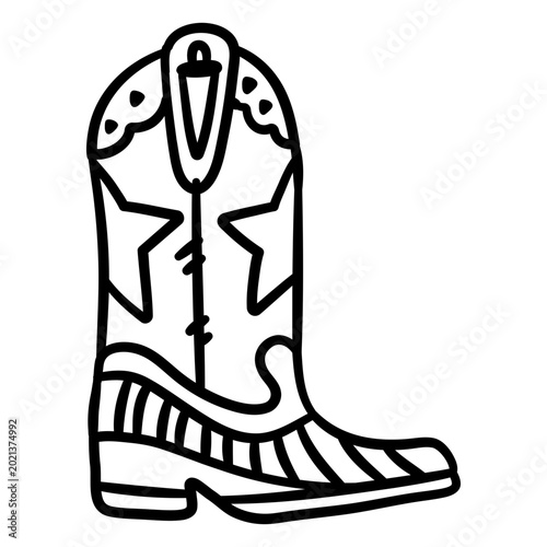 Canvas-taulu Vibrant cowboy boot illustration design