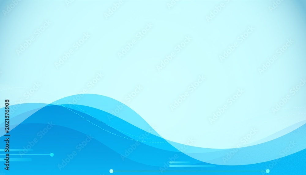 Naklejka premium Simple minimal blue wave abstract background. Abstract background with dynamic effect. Motion vector Illustration. Trendy gradients. Can be used for advertising, marketing, presentation.