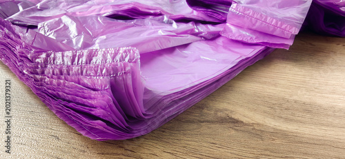 Bilde på lerret Plastic bags contribute to pollution on the planet and harm the environment