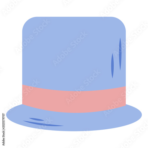 Stylish blue top hat design with pink band