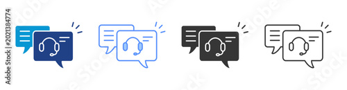 Fotografie Online help icon set multiple style collection