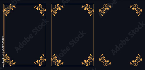 Konstfotografi Elegant Ornamental Frames: Decorative ornate frames with intricate golden leaf accents provide an elegant backdrop