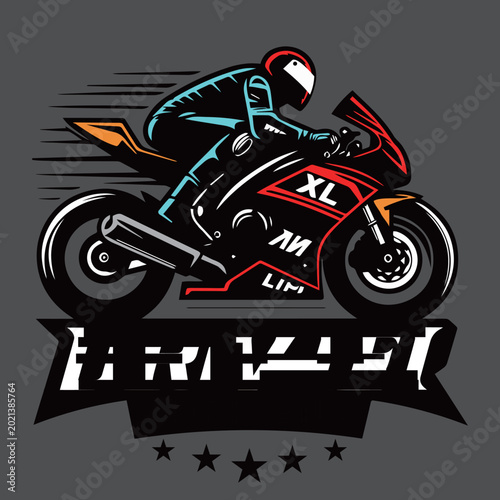 Quadro em tela Vector Cartoon Racing Motorcycles