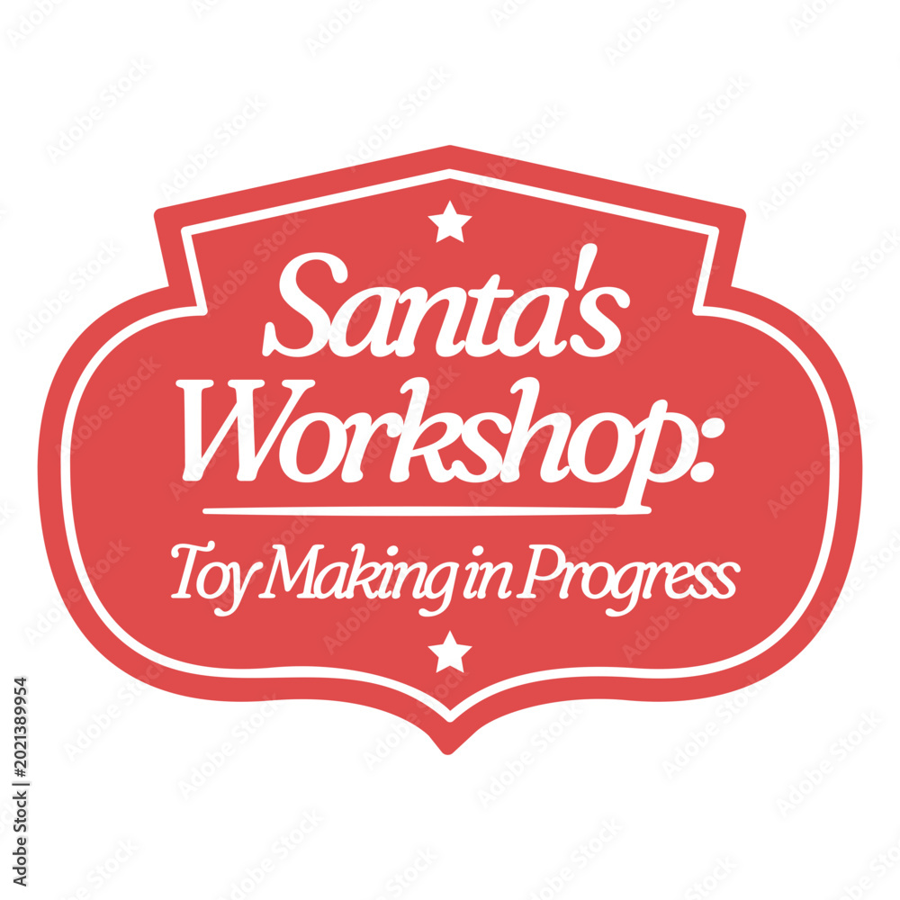 Fototapeta premium Santa's workshop toy making progress sign design