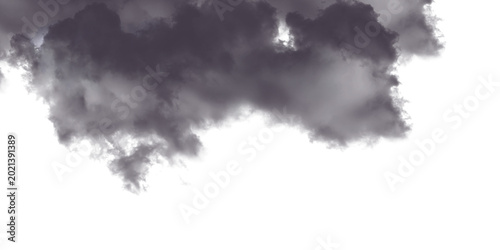 Εκτύπωση καμβά Abstract White Smoke Swirling on a Black Background