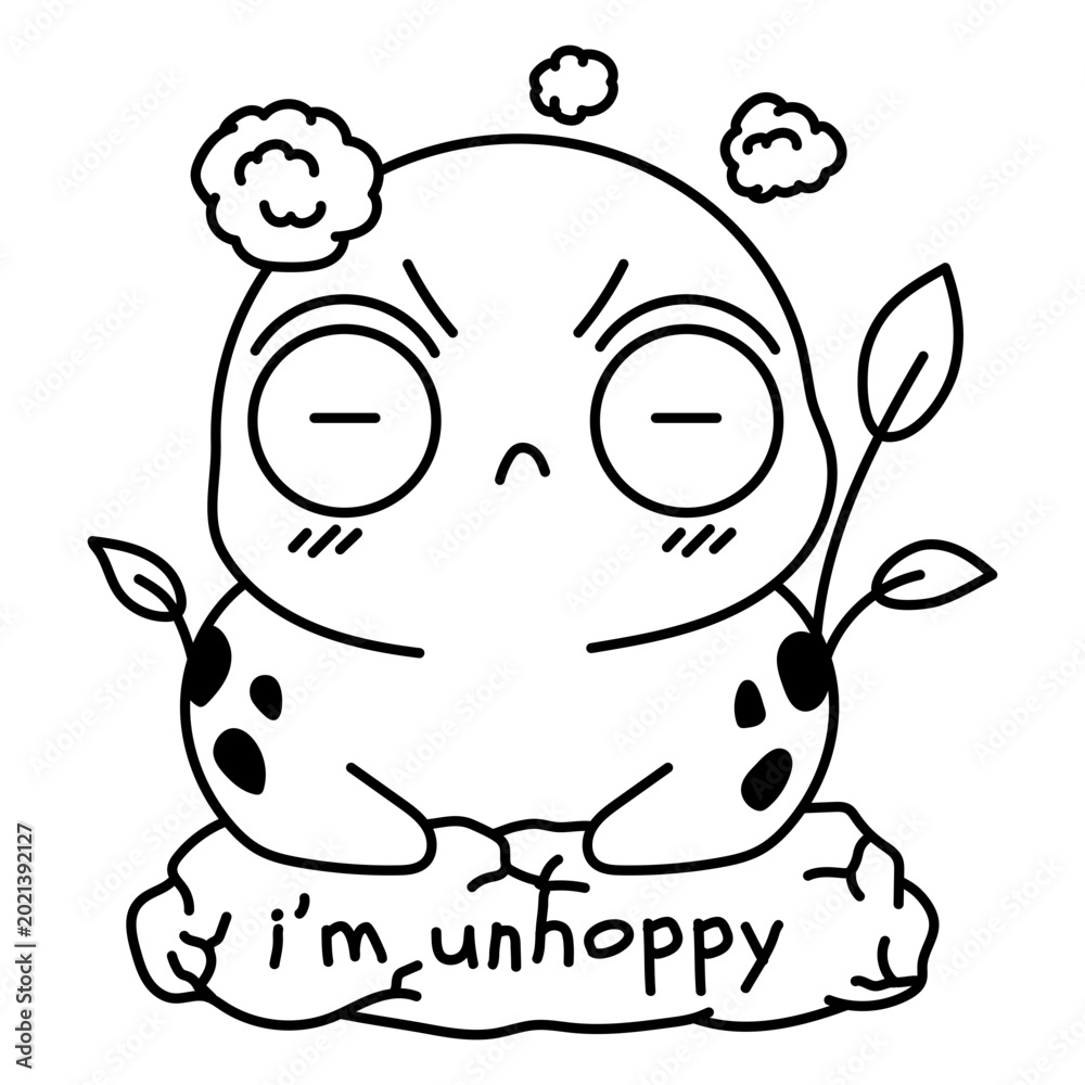 Fototapeta premium Grumpy frog on leaf