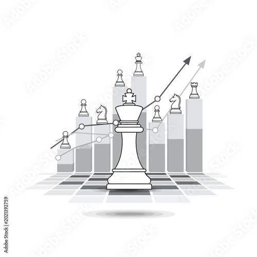 King Chess Piece Strategy Business Concept.