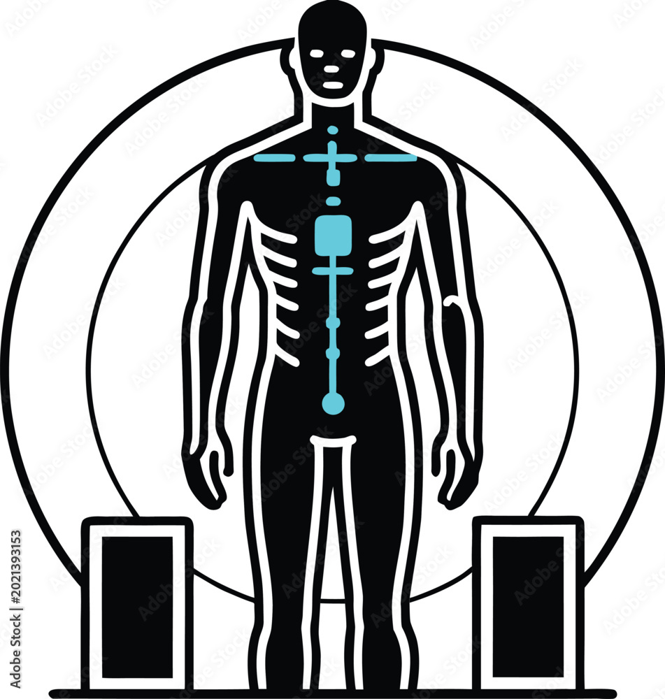 Obraz premium Medical scan of human body, mri or ct scan icon