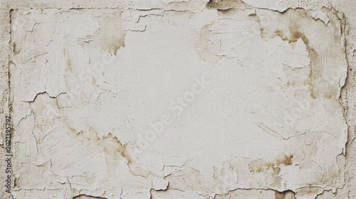 Vászonkép Close-up of old peeling white paint surface with cracks and brown spots