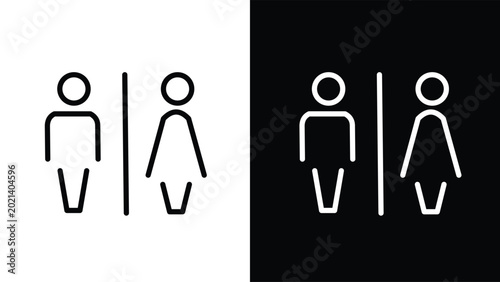 Bild auf Leinwand minimalist male and female restroom pictogram