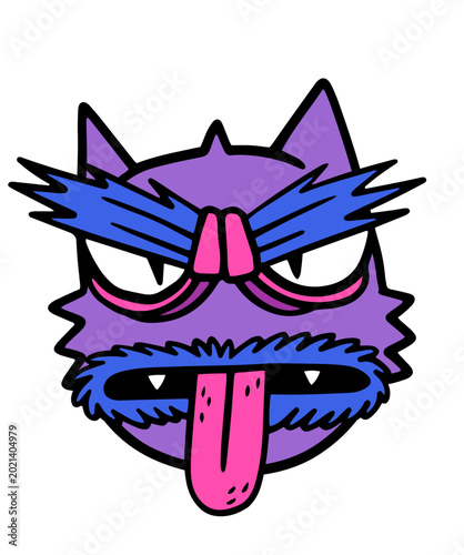 Tableau sur toile Unique mischievous monster face graphic design