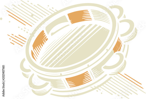Tablou pe pânză Dynamic tambourine illustration