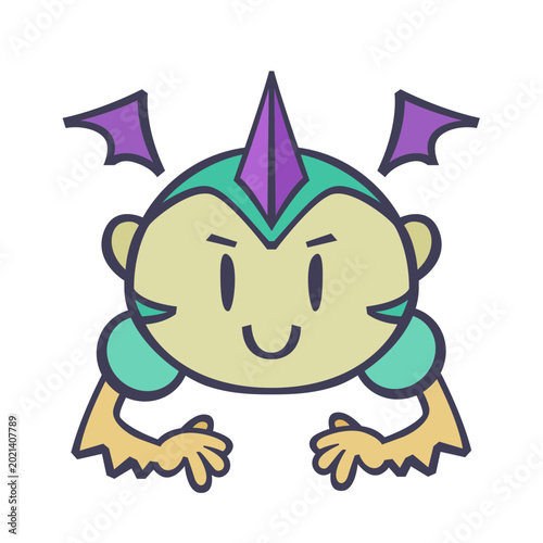 Vászonkép Stylized character with mischievous expression illustration design