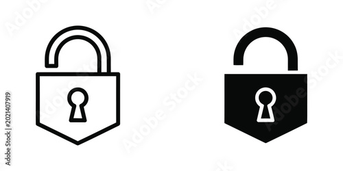 Photos Locked padlock icon with open and closed versions