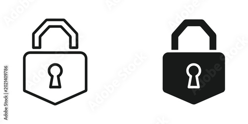Tablou pe pânză Open and closed padlock icons in vector style
