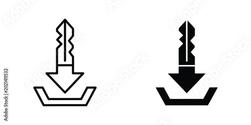 Bild auf Leinwand Modern download arrow icon with file symbol