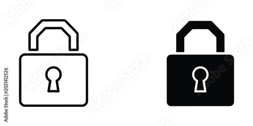 Photos Locked padlock icon with open and closed versions side by side