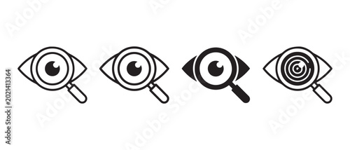 Eye Search Vision Inspection Icon Bundle