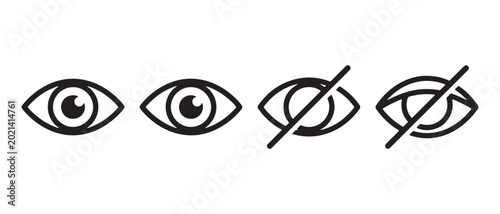 Minimal Privacy Visibility Eye Symbol Set