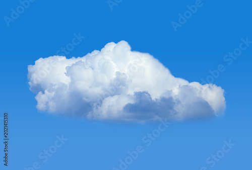 Fotografía A raster image of a single cloud photographed against a blue sky