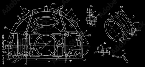 Cuadro en lienzo Crank case of clutch of car