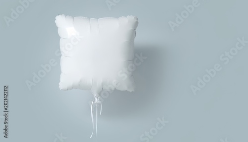 Plain white square-shaped balloon on gray background