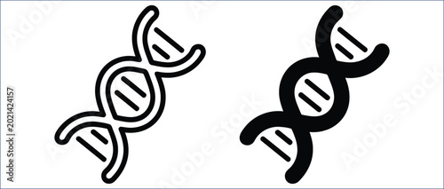 Foto DNA Strand Sign in Modern Abstract Molecular Illustration Style