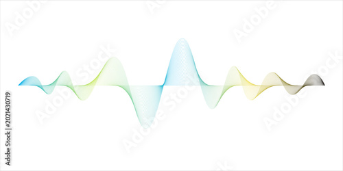 Fotografija colorful vector design illustration of dynamic sound wave, radio frequency modul