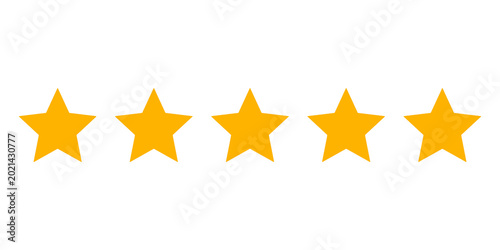Foto 5-star icon illustration for ratings, reviews, and rankings