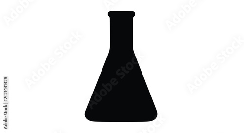 Obraz na plátně Erlenmeyer flask silhouette on a white background
