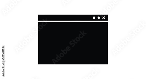 Browser Window With Control Buttons Silhouette high quality