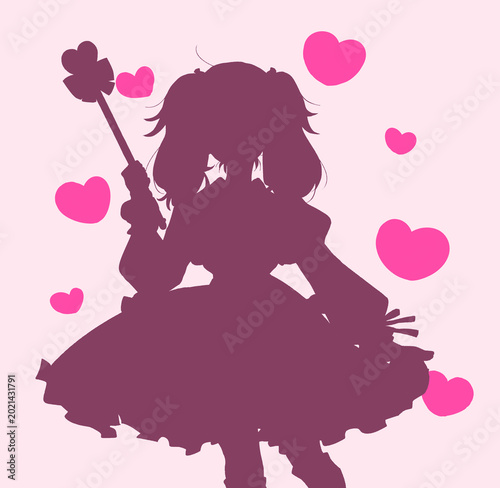 Slika na platnu 魔法少女　イメージ　コスプレ　シルエット
