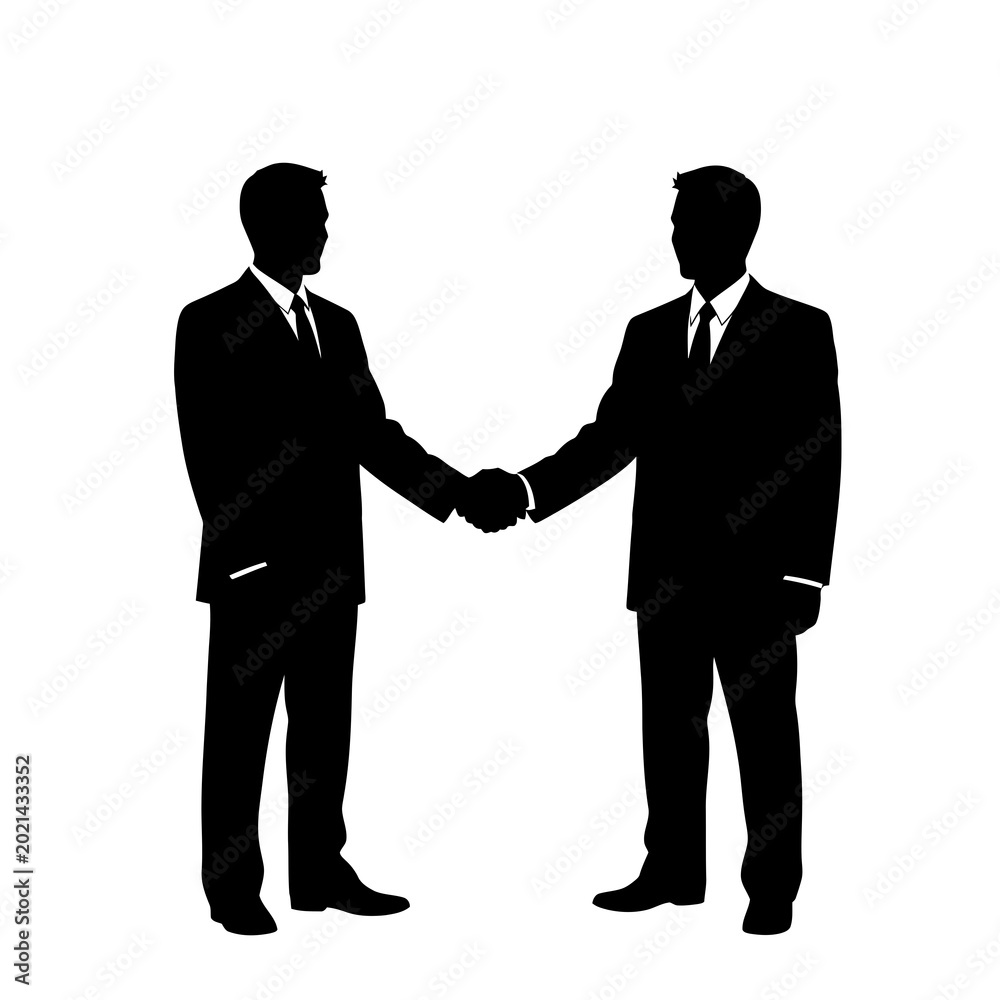 Fototapeta premium Two businessmen shaking hands in a professional gesture