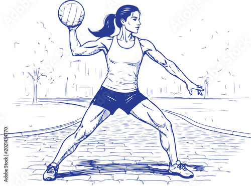 Canvastavla Woman playing tennis with a backhand swing