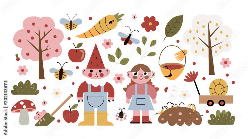 Obraz premium set of autumn elements
