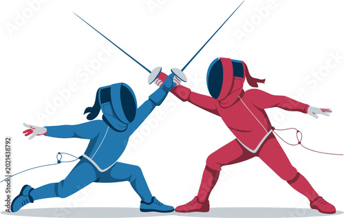 Cute cartoon a illustrator vector fencing